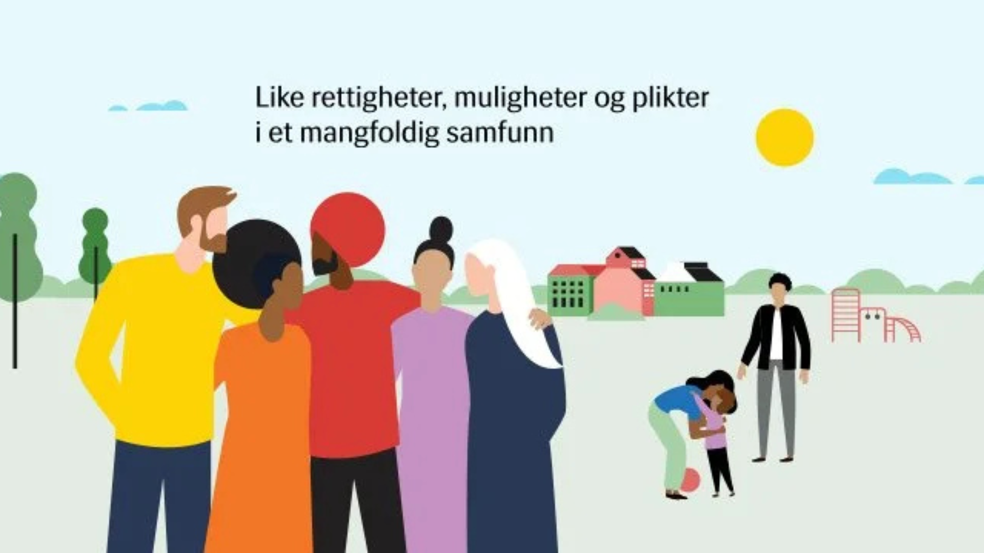 illustrasjon av flerkulturelt samfunn