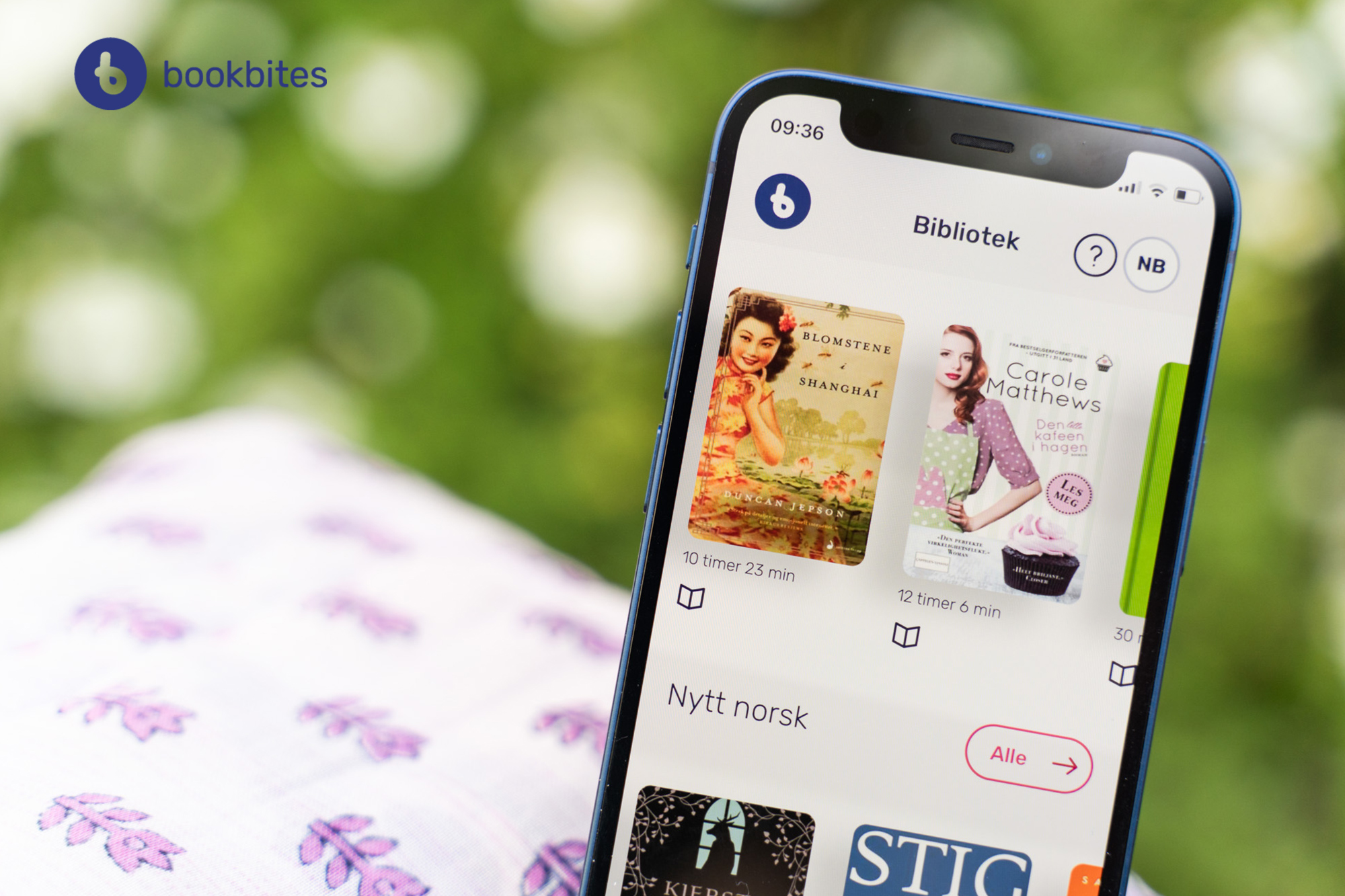 Illustrasjonsbilde av Bookbites på mobil