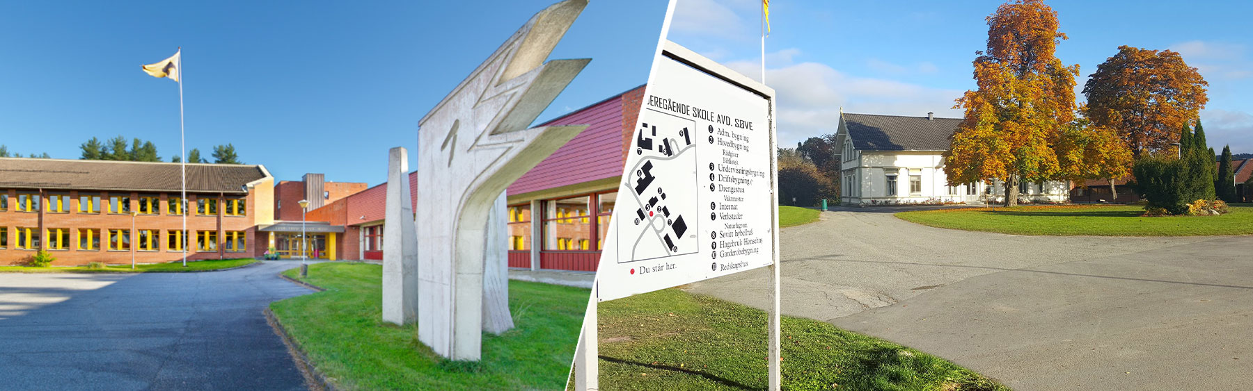 Bilde av skolegården på avdeling Lunde og avdeling Søve