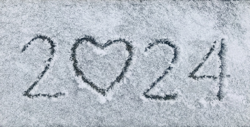 2024 skrevet i snø